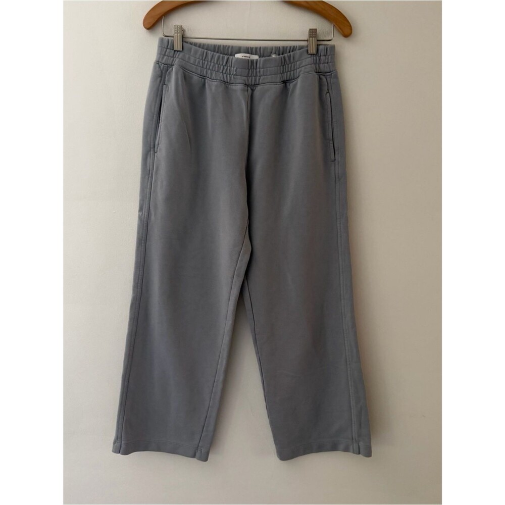 Vince Pants French Terry Sweatpants Relaxed Straight Leg Gray Blue Size Small